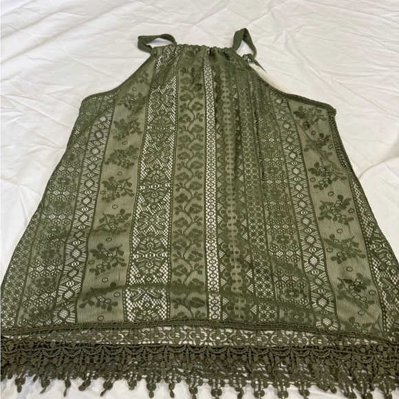 Vanity Olive Green Lace Halter Top - Picture 3 of 3